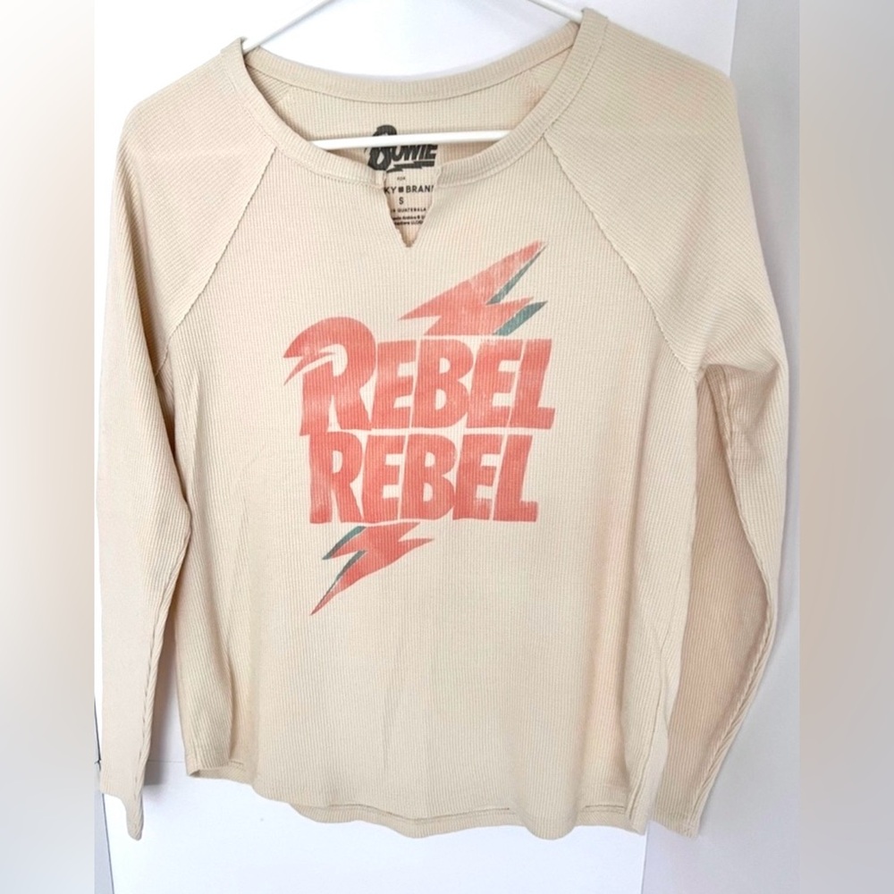Lucky brand Bowie Rebel Rebel Waffle Shirt S